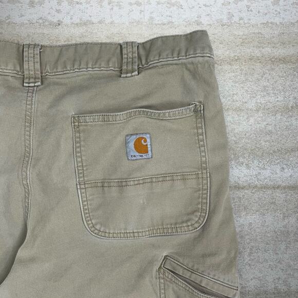 Vintage Carhartt Carpenter Pants Camel Tan Canvas Relaxed Fit Dungarees Work 90s - Picture 3 of 6